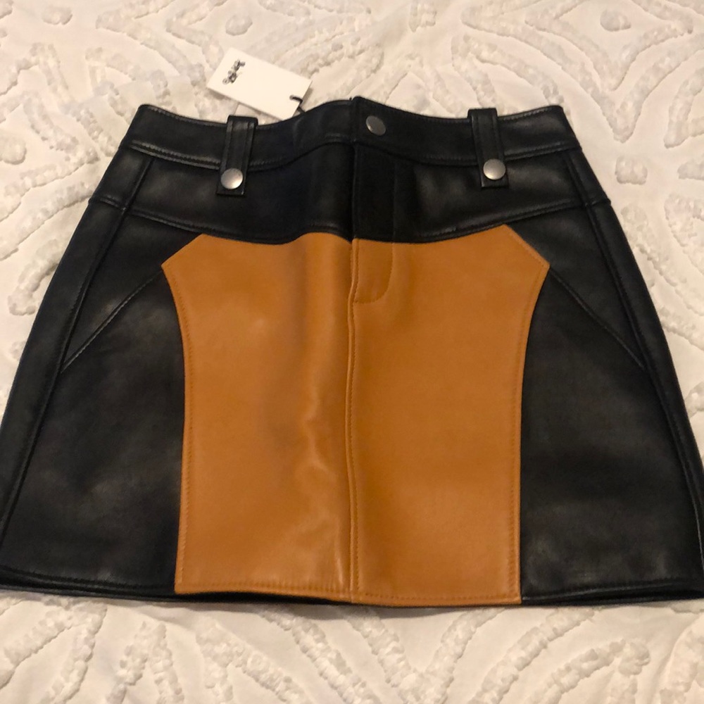 Coach leather skirt size 0